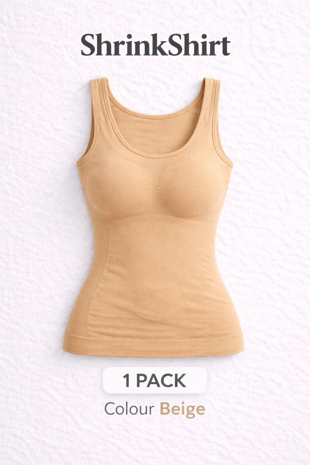 Women's Shrink Shirt - Beige — shape, smooth and stay cool all day